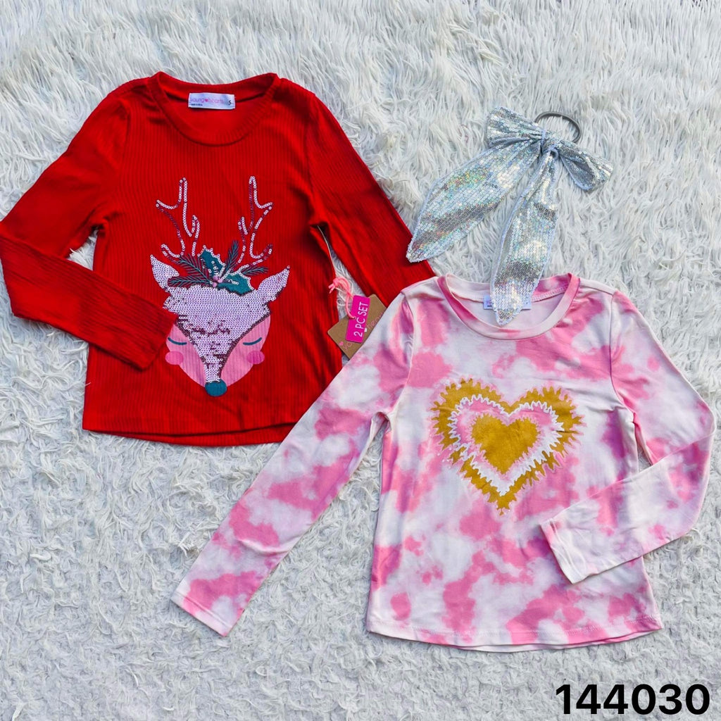 144030 Young Hearts (2pc set with ponytail)